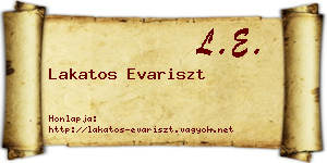 Lakatos Evariszt névjegykártya